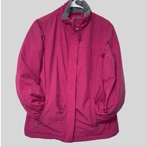 LL Bean Jacket Women’s Medium Pink Parka Winter Coat Fleece Lined